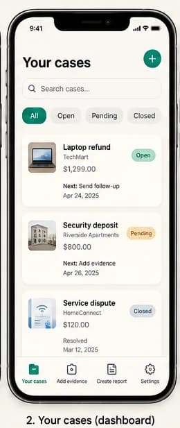 The ProofPath app's case dashboard screen